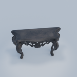 tavolino stile antico con applicazione texture di legno di cilliegio